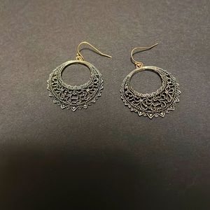 Dark gold colored earrings